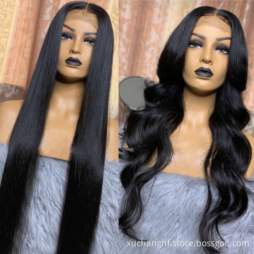 Hanfan 180% Density 13x4 13x6 Deep Wave Hd Lace Frontal Wig Human Hair 4x4 5x5 Lace Closure Wigs
